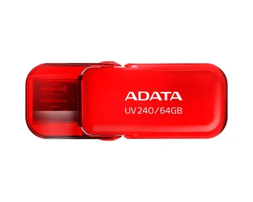 USB флеш накопичувач ADATA 64GB AUV 240 Red USB 2.0 (AUV240-64G-RRD)