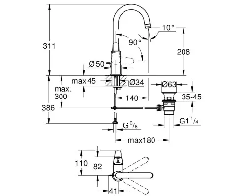 Смеситель Grohe Swift L (24330001)