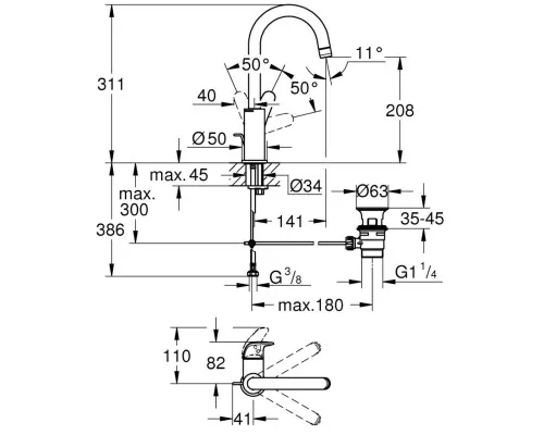 Смеситель Grohe Swift L (24330001)