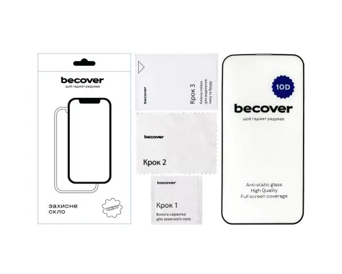 Стекло защитное BeCover Apple iPhone 13 Pro 10D Black (711514)