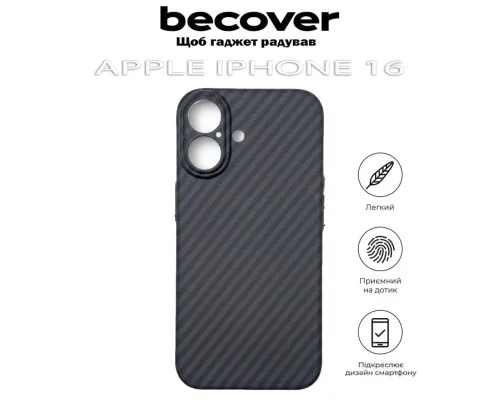 Чохол до мобільного телефона BeCover Carbonite Case (MagSafe) для Apple iPhone 16 Black (712067)