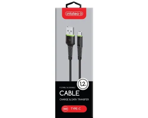 Дата кабель USB 2.0 AM to Type-C 1.2m CBFLEXT1 black Intaleo (1283126487484)