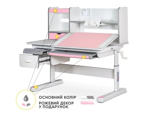 Парта Mealux Florida Multicolor Pink (Evo-52 WG + PN Multicolor)