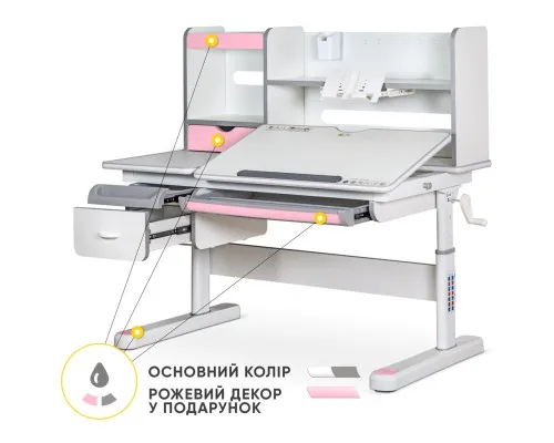 Парта Mealux Florida Multicolor Pink (Evo-52 WG + PN Multicolor)