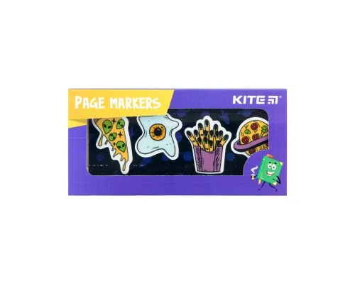 Закладки для книг Kite пластикові Space food 4x20 шт, 35х50 мм (K22-479-1)