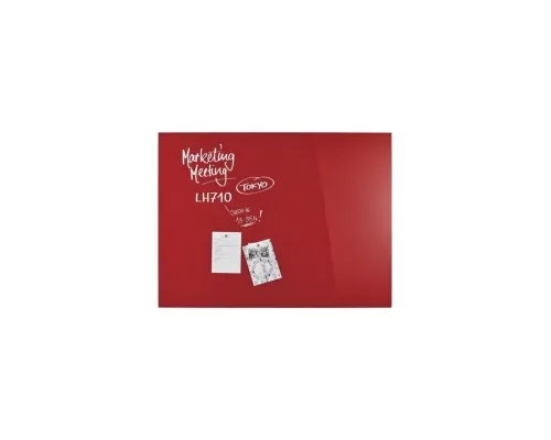 Офісна дошка Magnetoplan скляна магнітно-маркерна 1200x900 червона Glassboard-Red (13404006)