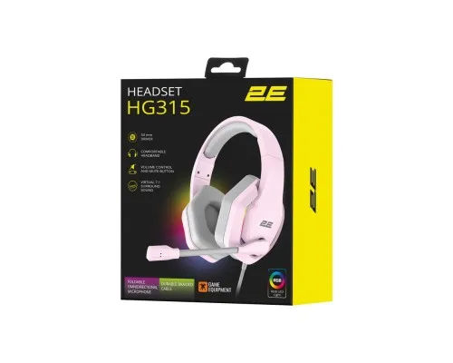 Навушники 2E Gaming HG315 RGB USB 7.1 Pink (2E-HG315PK-7.1)