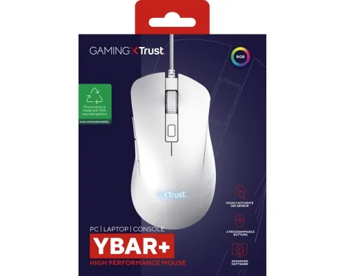 Мышка Trust GXT924 Ybar+ USB White (24891)