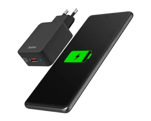 Зарядний пристрій Hama USB-A QC 19W black (00201641)