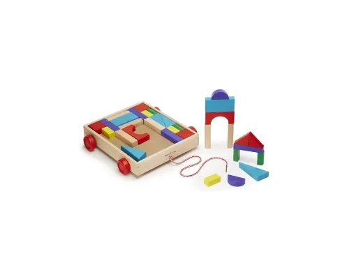 Кубики Melissa&Doug Набір дерев'яних блоків на візку (MD14209)