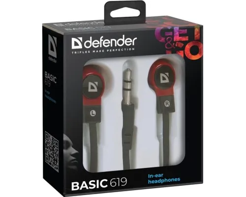 Навушники Defender Basic 619 Black-Red (63619)