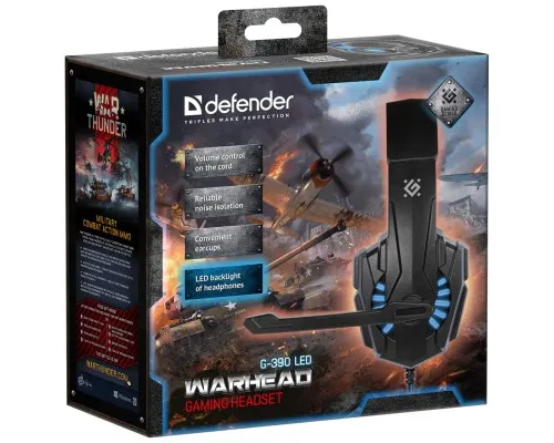 Наушники Defender Warhead G-390 LED Black-blue (64039)