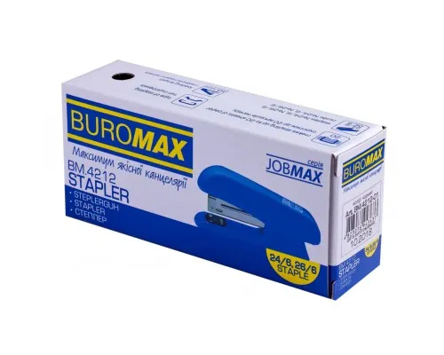 Степлер Buromax пластиковый, 20 л., скобы №24; 26, 126х32х55 мм, черный (BM.4212-01)