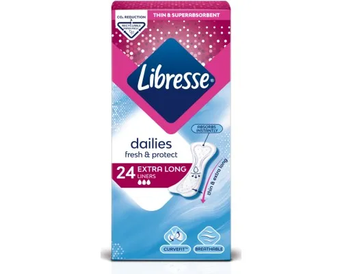 Ежедневные прокладки Libresse Dailies Fresh Extra Long 24 шт. (7322540062656)