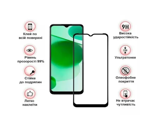 Скло захисне BeCover Realme C35 Black (708155)