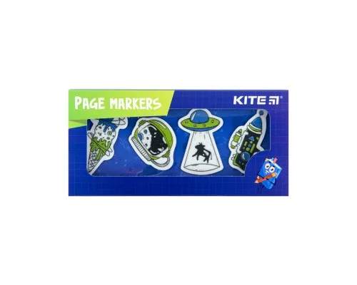 Закладки для книг Kite пластиковые UFO 4x20 шт, 35х50 мм (K22-479-2)