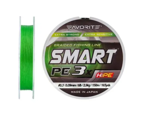 Шнур Favorite Smart PE 3x 150м 0.3/0.09mm 6lb/2.9kg Light Green (1693.10.63)