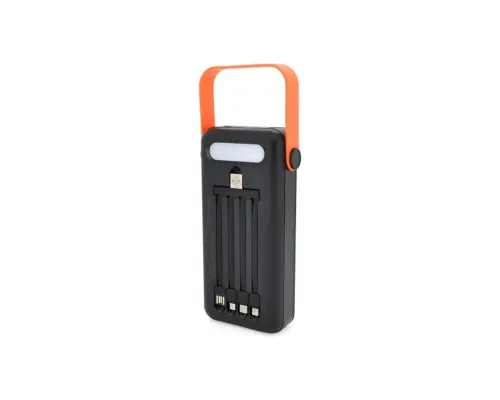 Батарея універсальна Voltronic 30000mAh Solar, Flashlight, inp:Type-C/MicroUSB/Lightning, out:USB*4, with 4 owner cable (YM-635CX / 28189)