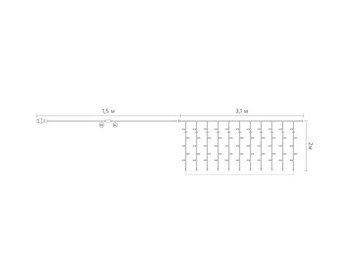 Гирлянда Delux Waterfall С 264LED 3х2 м белый/прозрачный IP20 (90018004)