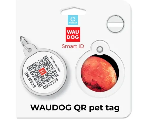 Адресник для животных WAUDOG Smart ID с QR паспортом Марс, круг 30 мм (230-4031)