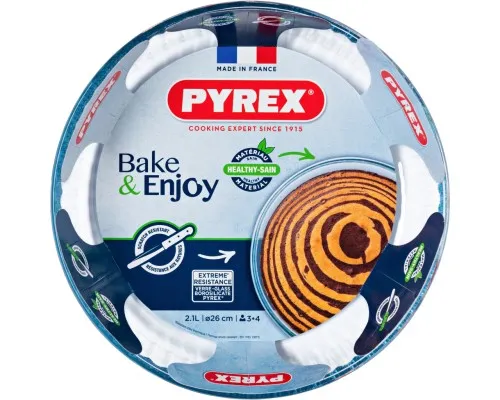 Форма для выпечки Pyrex BakeEnjoy кругла 26 см 2,1л хвилястий край (818B000/7646)