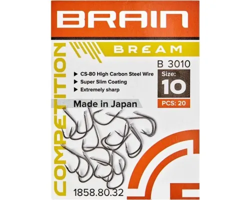 Крючок Brain fishing Bream B3010 4 (20 шт/уп) (1858.54.19)