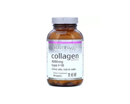 Вітамінно-мінеральний комплекс Bluebonnet Nutrition Колаген 1000 мг, Beautiful Ally, Collagen Type I + III, 90 капсул (BLB1516)