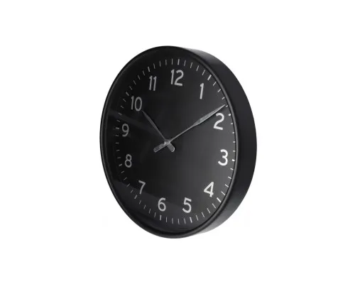 Настенные часы Optima Elegant пластиковый, черный/серебро (O52115)