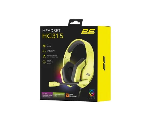 Навушники 2E Gaming HG315 RGB USB 7.1 Yellow (2E-HG315YW-7.1)