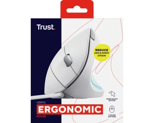 Мышка Trust Verto Ergonomic USB White (25133)