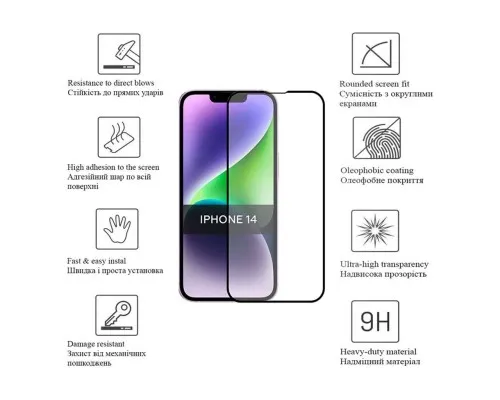 Скло захисне Drobak Matte Ceramics Anty Spy Apple iPhone 14 Plus (535329)