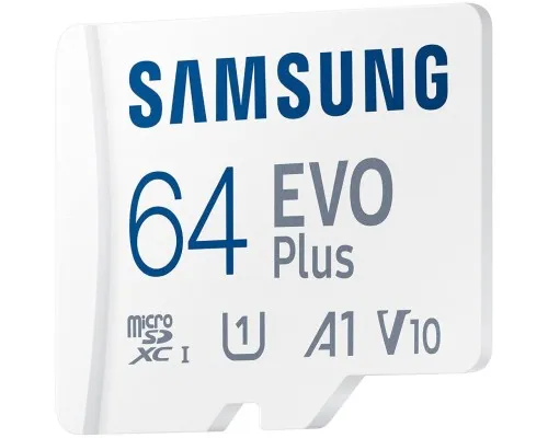 Карта пам'яті Samsung Miсro-SDXC memory card 64GB C10 UHS-I R130MB/s Evo Plus + SD (MB-MC64KA/EU)