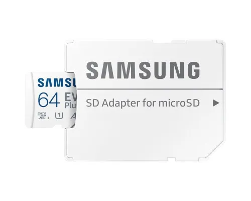 Карта пам'яті Samsung Miсro-SDXC memory card 64GB C10 UHS-I R130MB/s Evo Plus + SD (MB-MC64KA/EU)