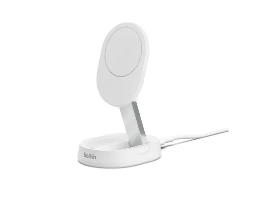 Зарядний пристрій Belkin 15W Magnetic Stand Qi2 white (WIA008BTWH)