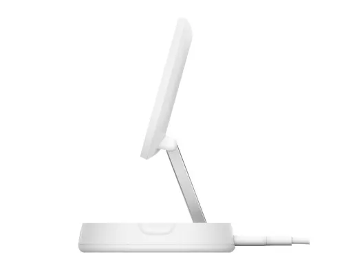 Зарядний пристрій Belkin 15W Magnetic Stand Qi2 white (WIA008BTWH)