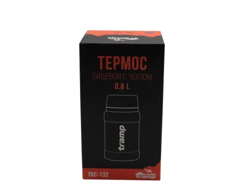 Термос Tramp с широким горлом в чехле 0.8 л Olive (UTRC-132-olive)