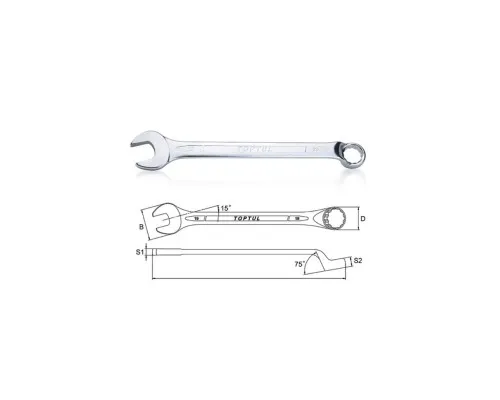Ключ Toptul комбінований (кут 75°) 22мм (AAEN2222)
