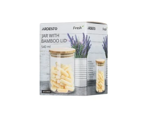 Емкость для сыпучих продуктов Ardesto Fresh стекло, бамбук 540 мл (AR1354BLR)