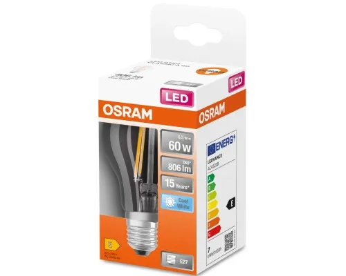 Лампочка Osram LED CL A60 6,5W/840 230V FIL E27 (4058075112308)