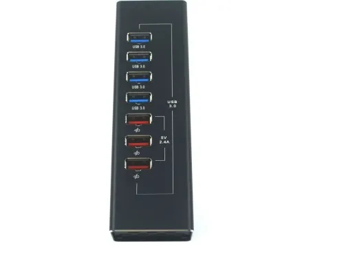 Концентратор ST-Lab 4*USB3.0 data ports + 3*2.4А charge with Power Adaptor metal (DM-UH-P407)