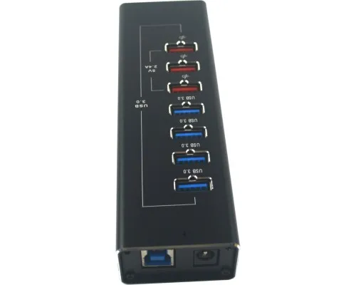 Концентратор ST-Lab 4*USB3.0 data ports + 3*2.4А charge with Power Adaptor metal (DM-UH-P407)