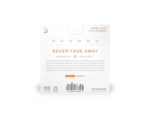 Струни для гітари D'Addario XS Phosphor Bronze Extra Light (10-47) (XSAPB1047)