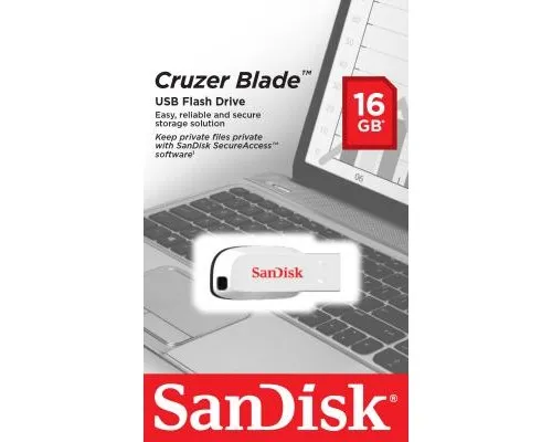 USB флеш накопитель SanDisk 16GB Cruzer Blade White USB 2.0 (SDCZ50C-016G-B35W)