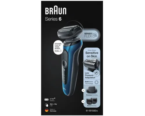 Електробритва Braun Series 6 61-B1500s BLUE / BLACK