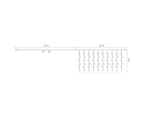 Гирлянда Delux Waterfall С 320LED 3х3 м белый/прозрачный IP20 (90018007)