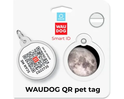 Адресник для тварин WAUDOG Smart ID з QR паспортом Місяць, коло 30 мм (230-4030)