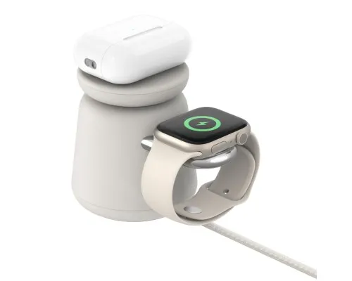 Зарядний пристрій Belkin 2in1 MagSafe iPhone/Watch/AirPods Sand Mass (WIZ020VFH37)