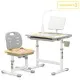 Парта зі стільцем Evo-kids (стіл+стілець+полиця+лампа) Gray (Evo-17 G Ergo)