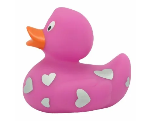 Игрушка для ванной Funny Ducks Розовая утка в белых сердечках (L1938)