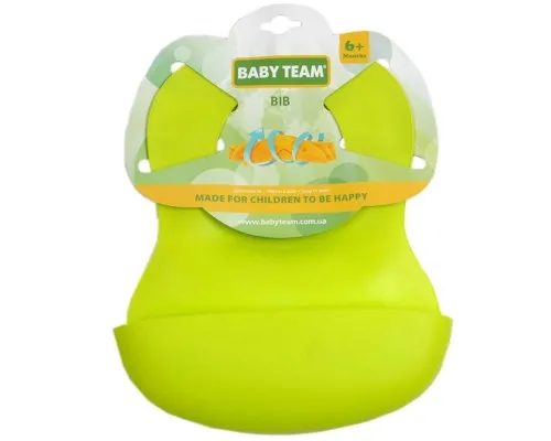 Нагрудничок Baby Team гумовий (6500_салатовый)